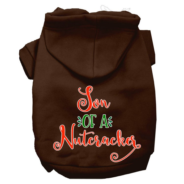 Son of a Nutcracker Screen Print Dog Hoodie Brown XXL